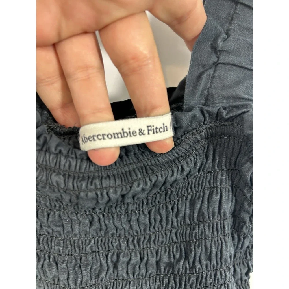 Abercrombie & Fitch Smocked Maxi‎ Dress Black XSP Tiered Cottagecore Coquette